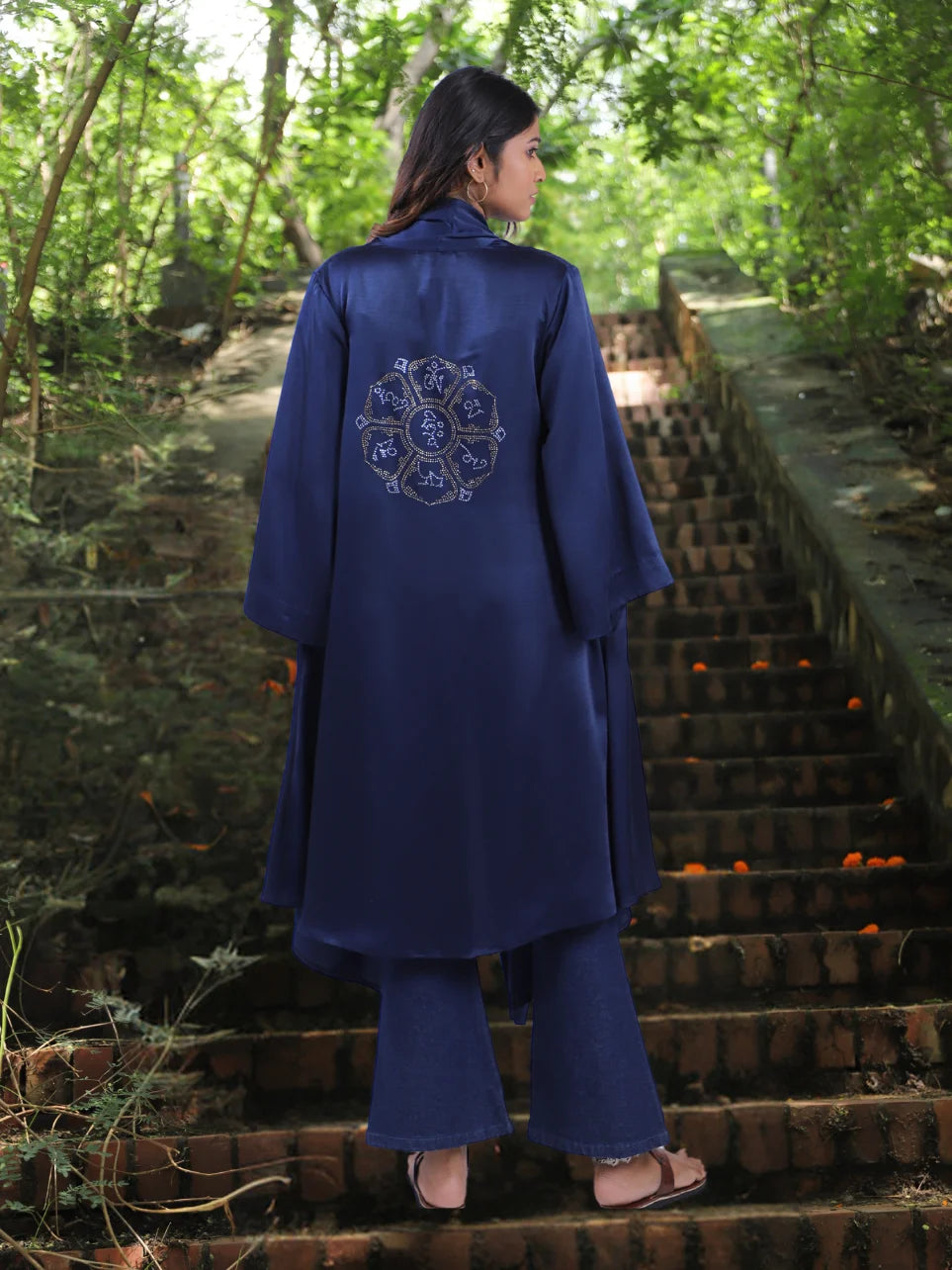 Jamini Tara - Dark Blue Flared Sleeves Shrug