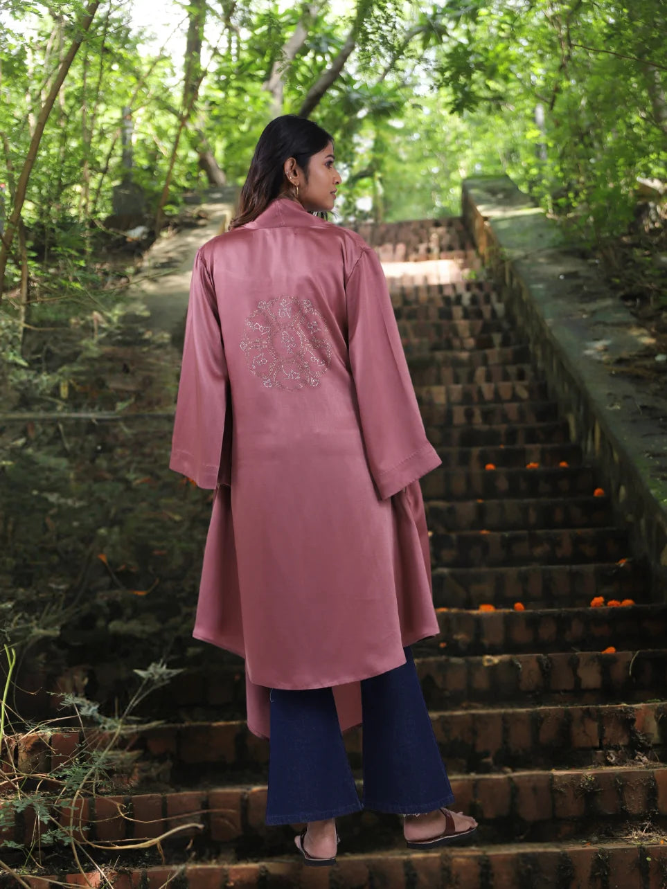 Jamini Tara - Onion Pink Flared Sleeves Shrug