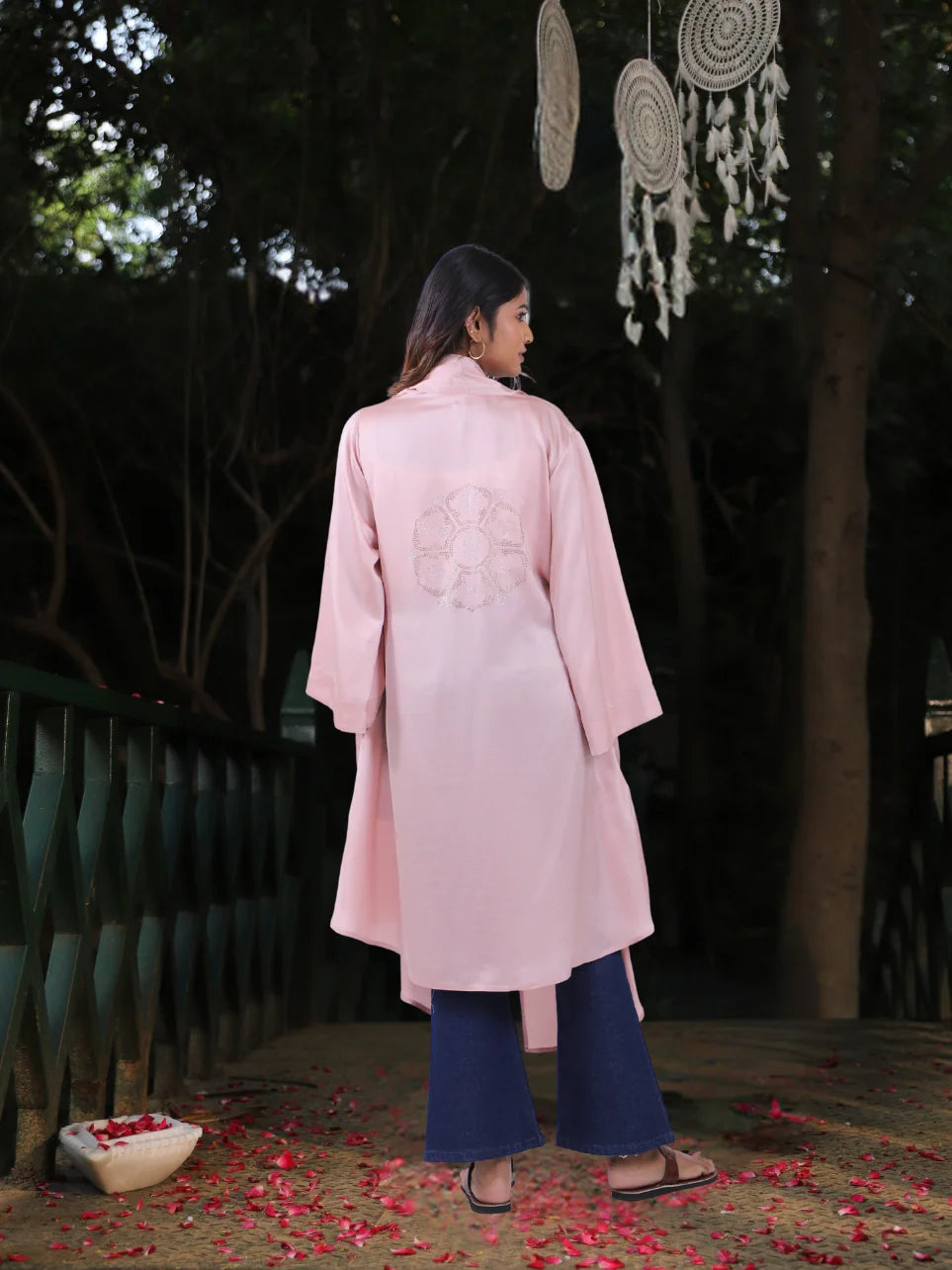 Jamini Tara - Blush Pink Flared Sleeves Shrug