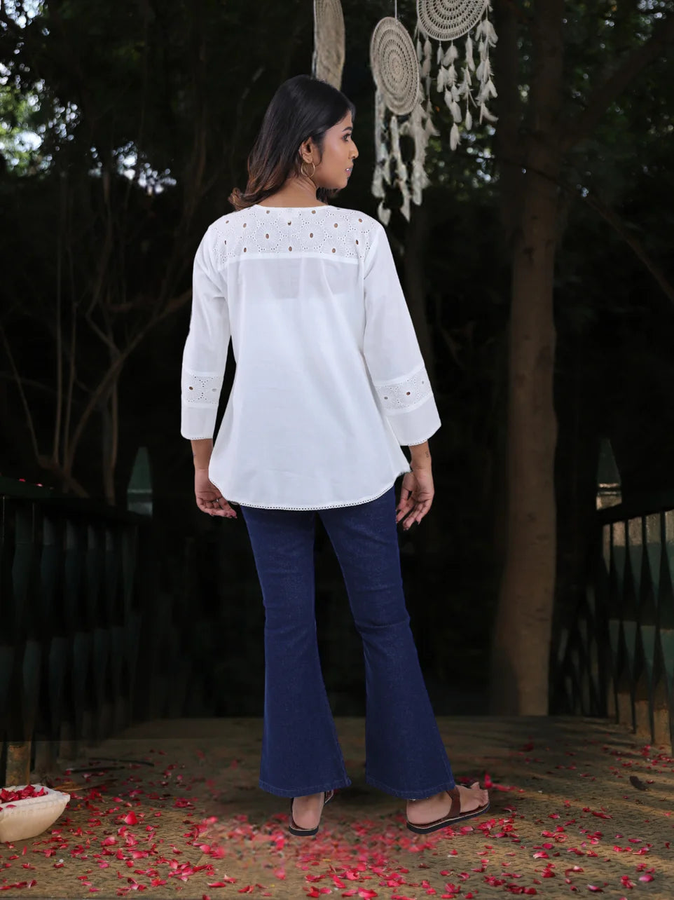 Amrita - Organic Cotton White Top For Women