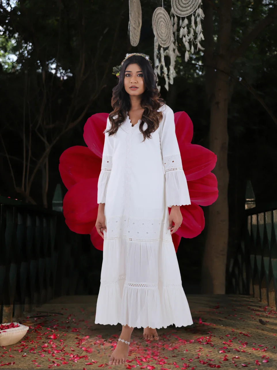 Padma Jyoti - White Cotton Dress
