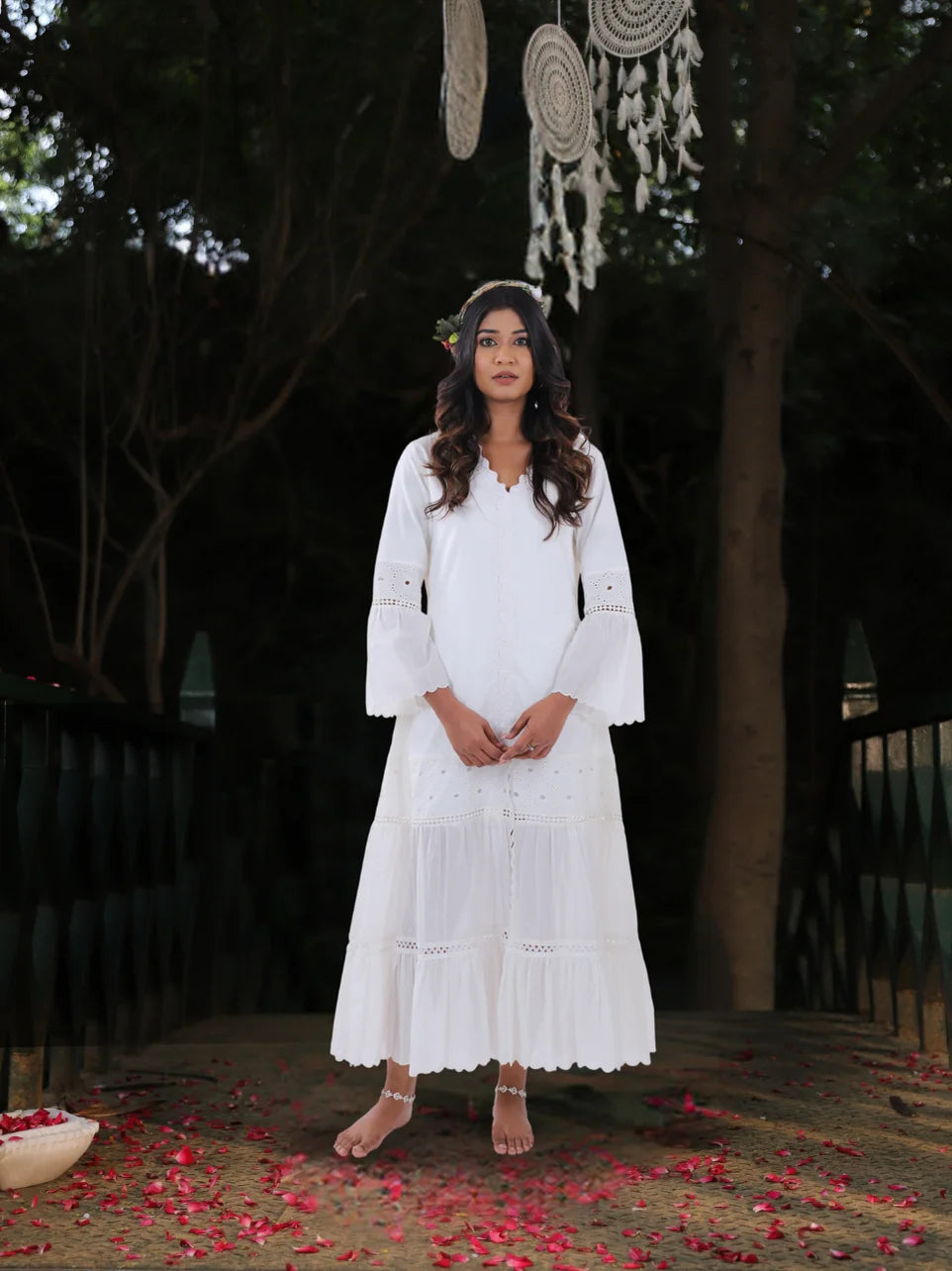 Padma Jyoti - White Cotton Dress