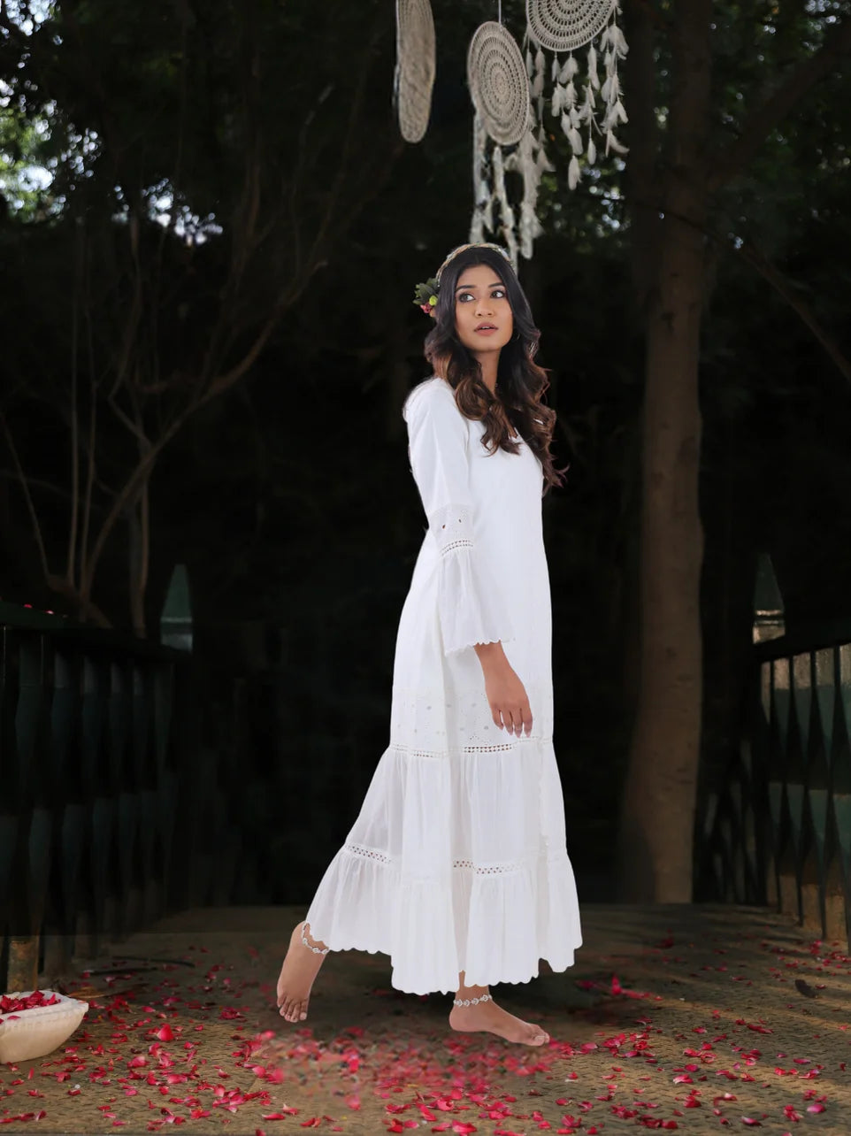 Padma Jyoti - White Cotton Dress