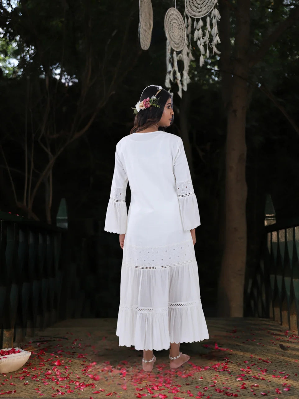 Padma Jyoti - White Cotton Dress