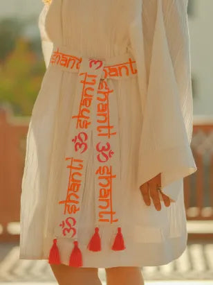 Om Shanti Dhara - White Cotton Robe Womens