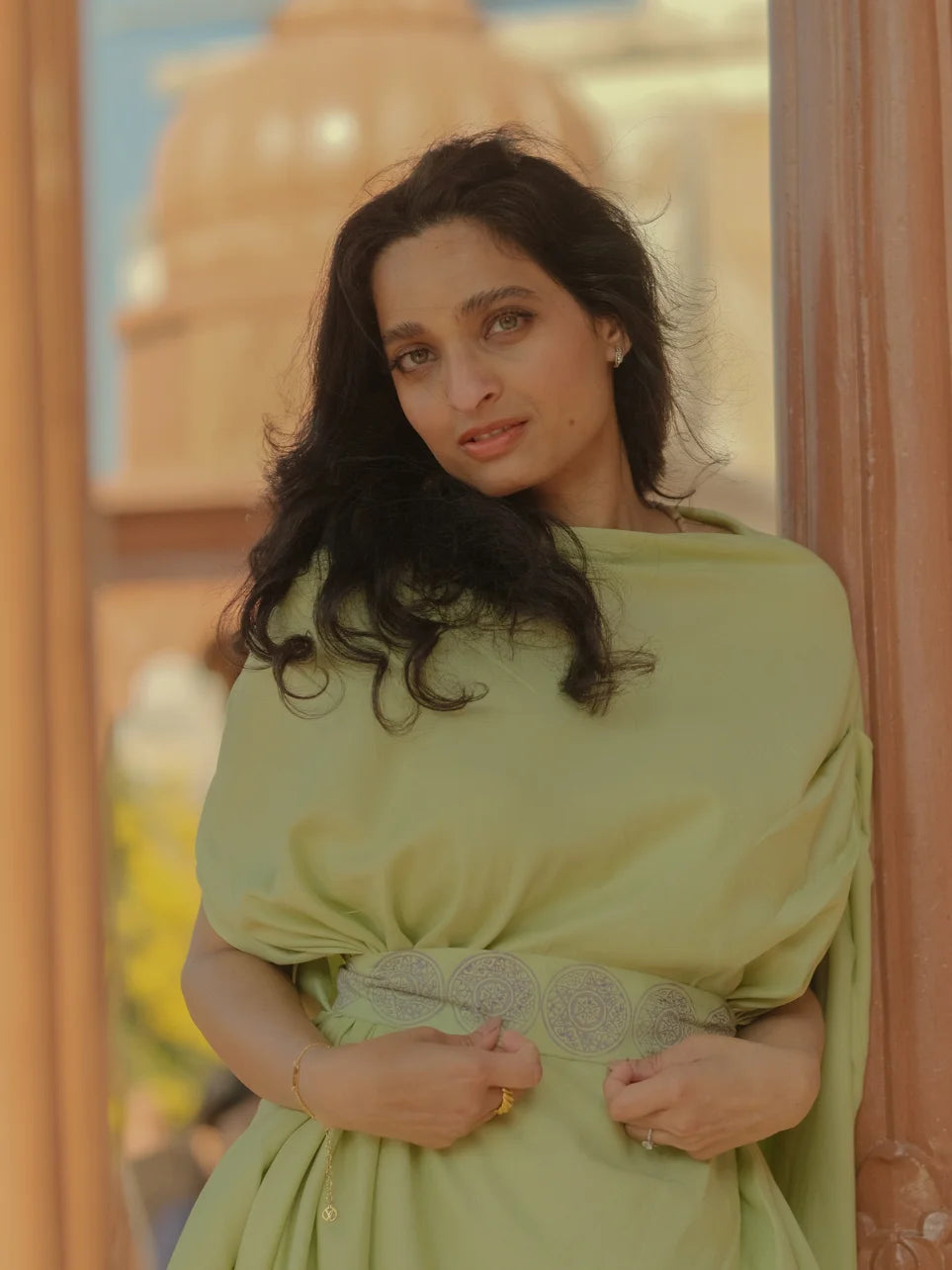 Palash Moha -  Drape Dress in Green