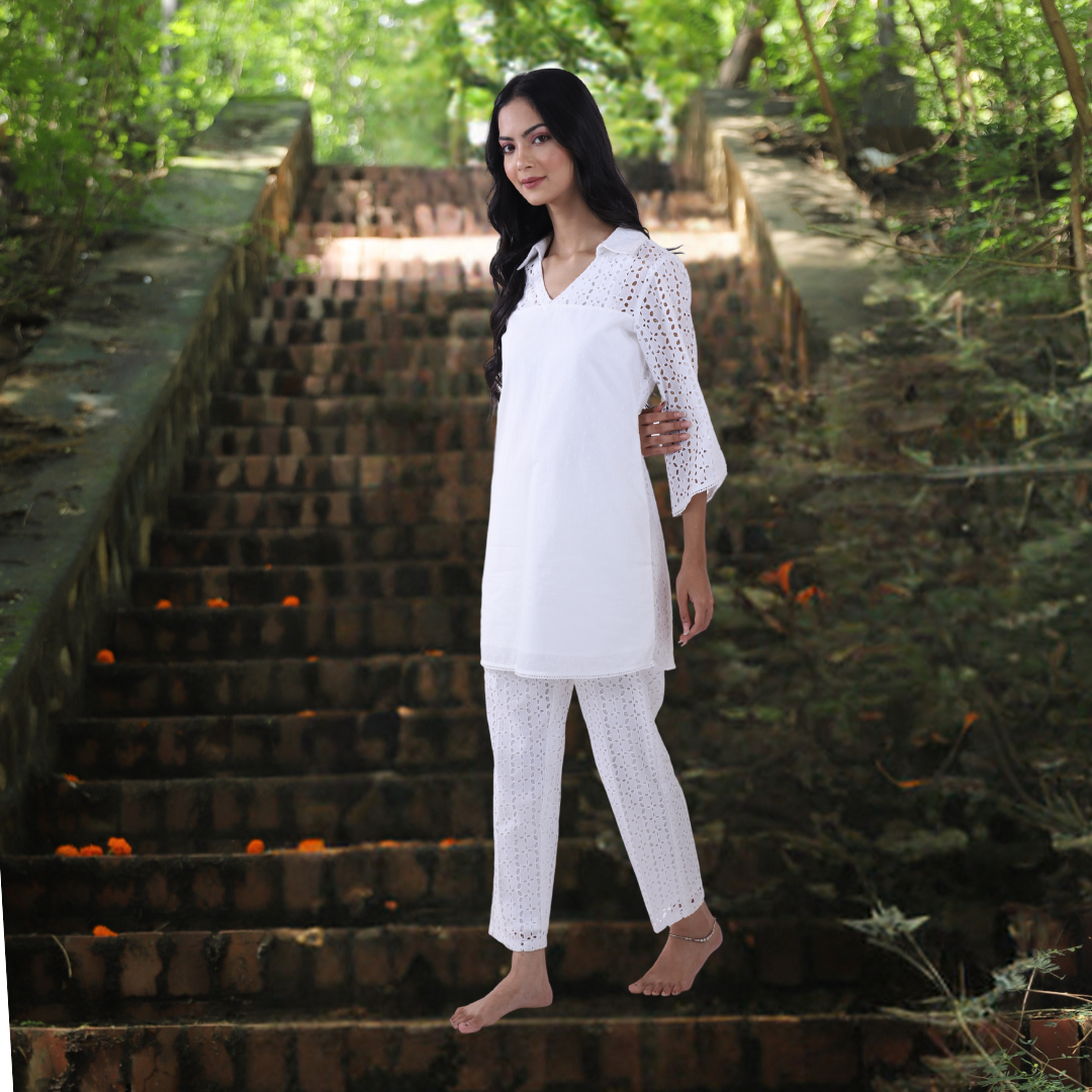 Ananta Hansa Abhushana - White Co Ord Set Women