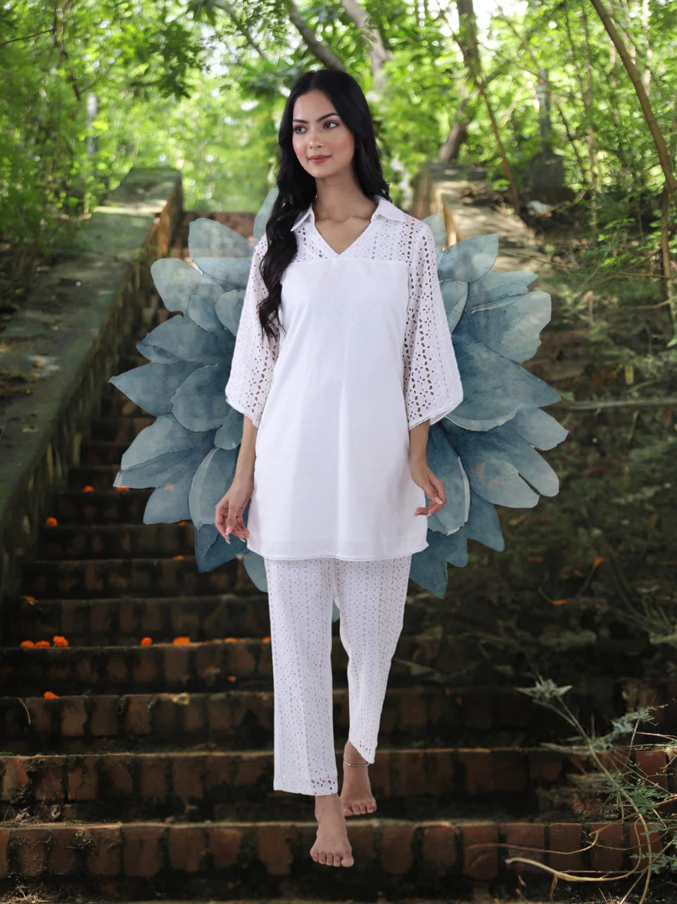 Ananta Hansa Abhushana - White Co Ord Set Women
