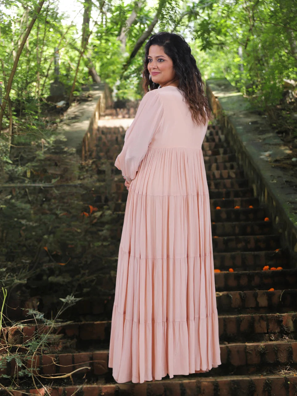 Daivi Vanya - Beige Full Length Angel Gown