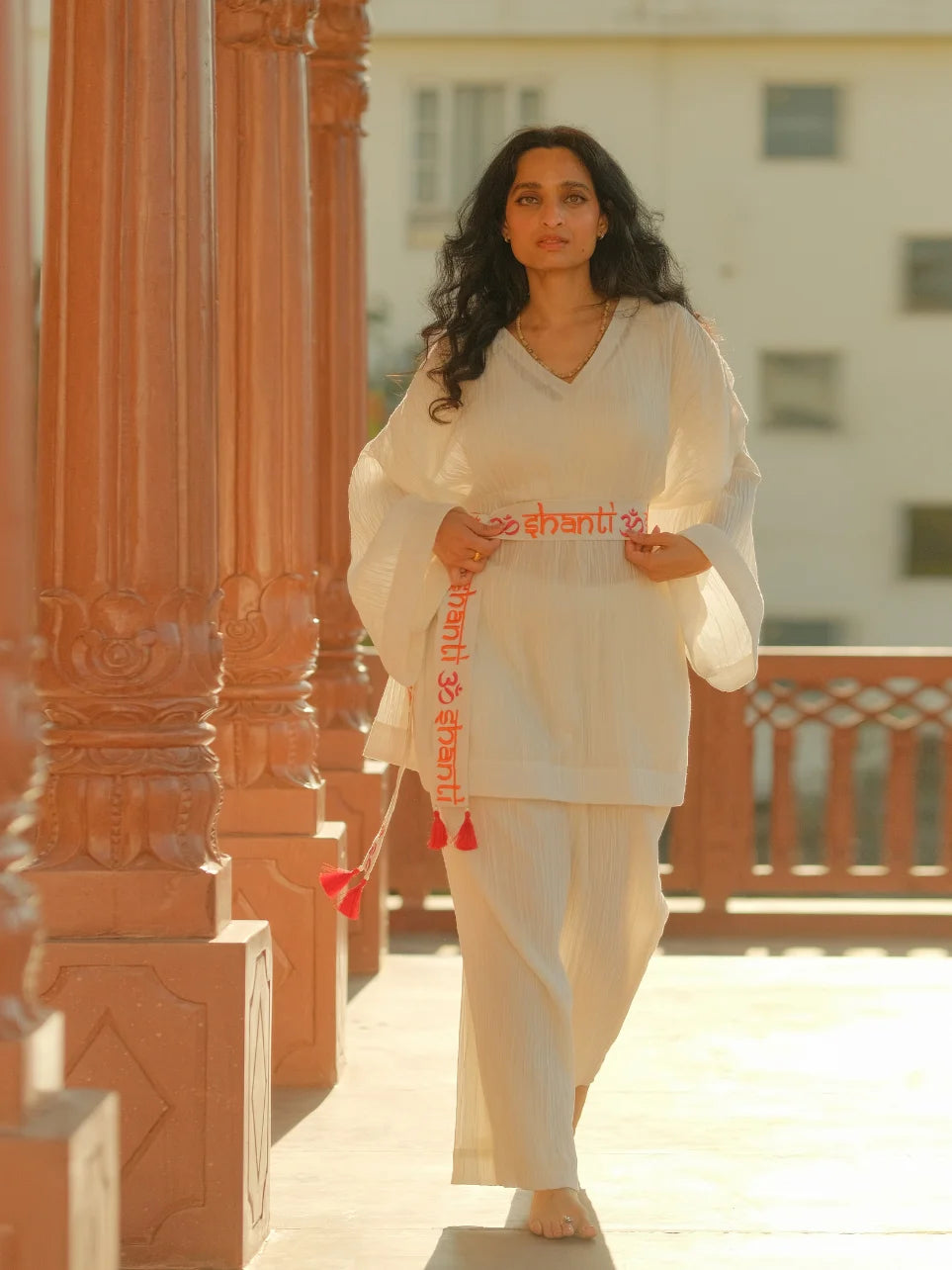Shreshtha Atman - Spiritual Clothing White Co-ord Set