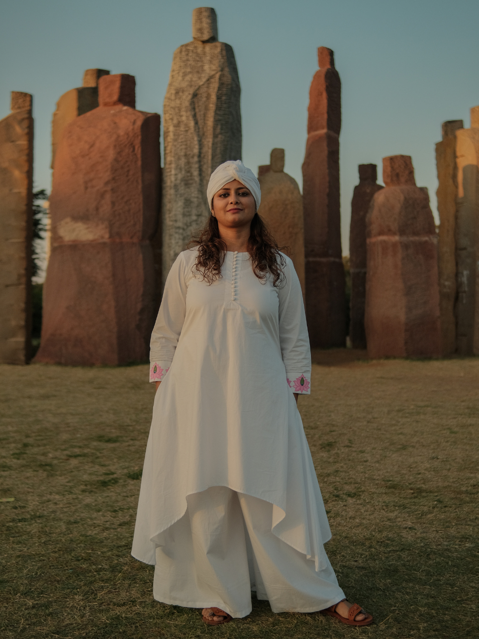 Kumud Nandini - White Kurta Palazzo Set