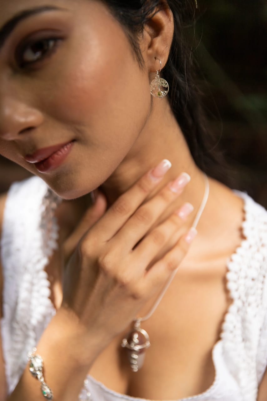 Divine Tree of Life Silver Earrings