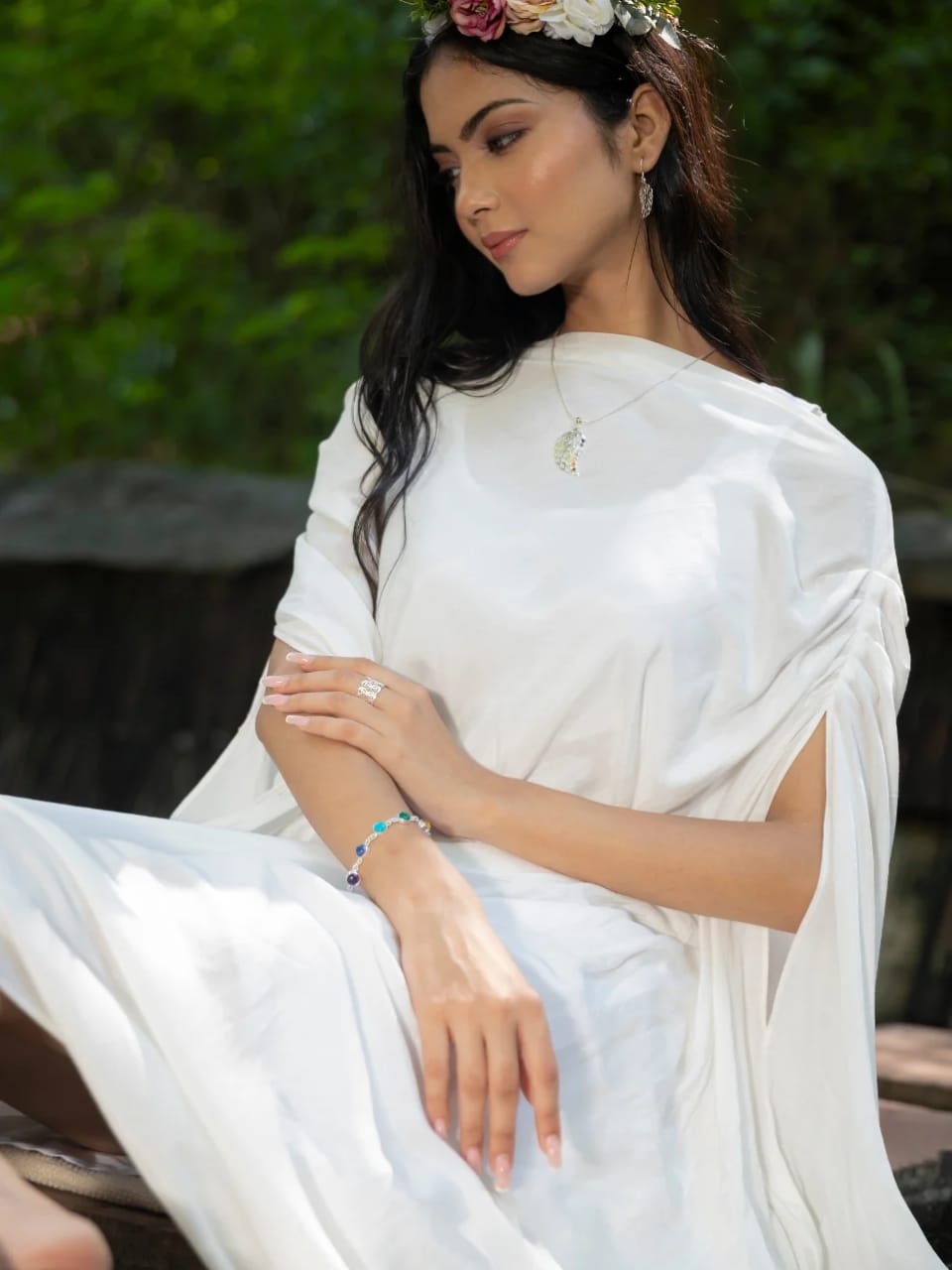 7 Chakra Silver Bracelet