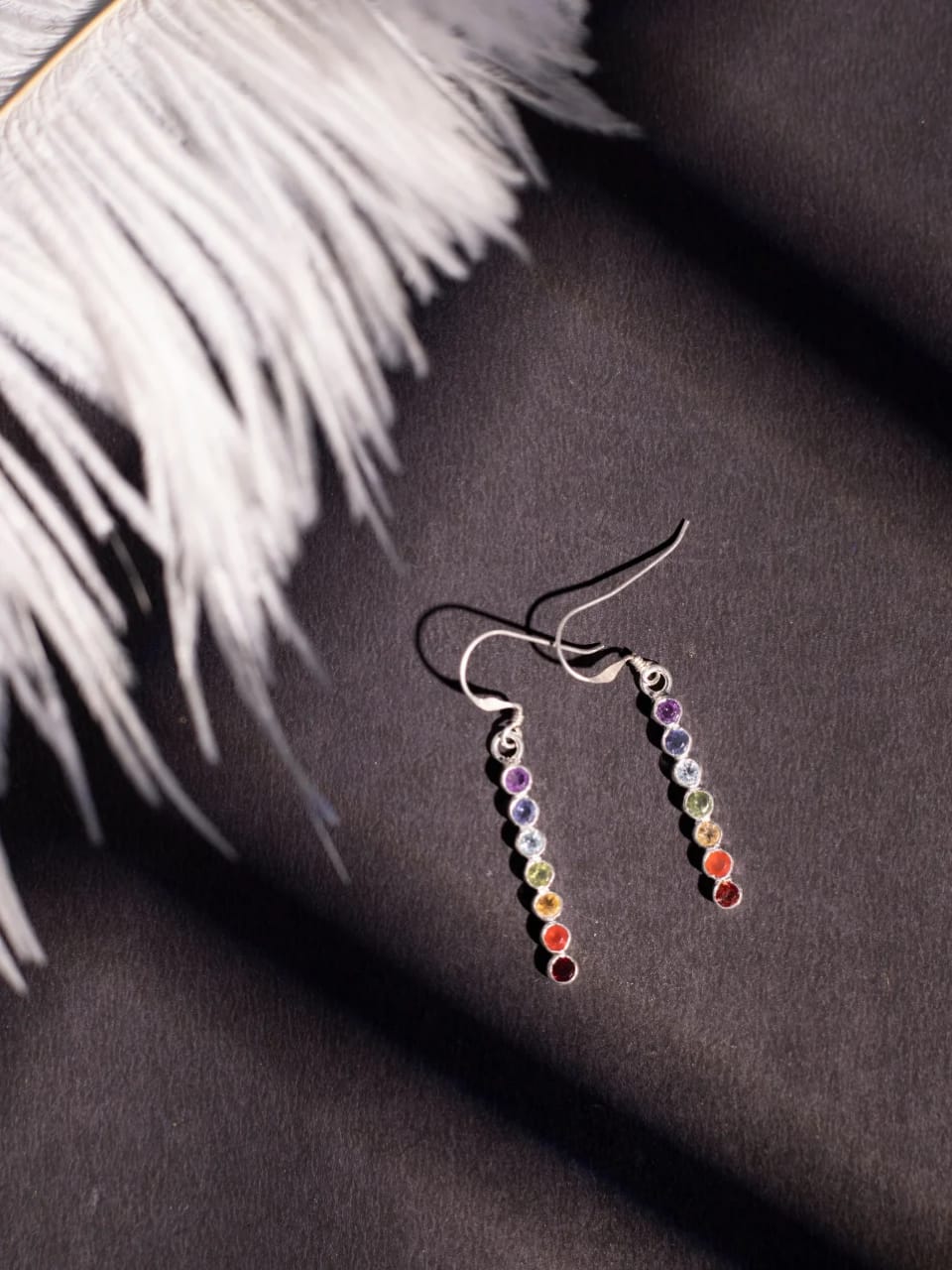 7 Chakra Harmony Silver Earrings