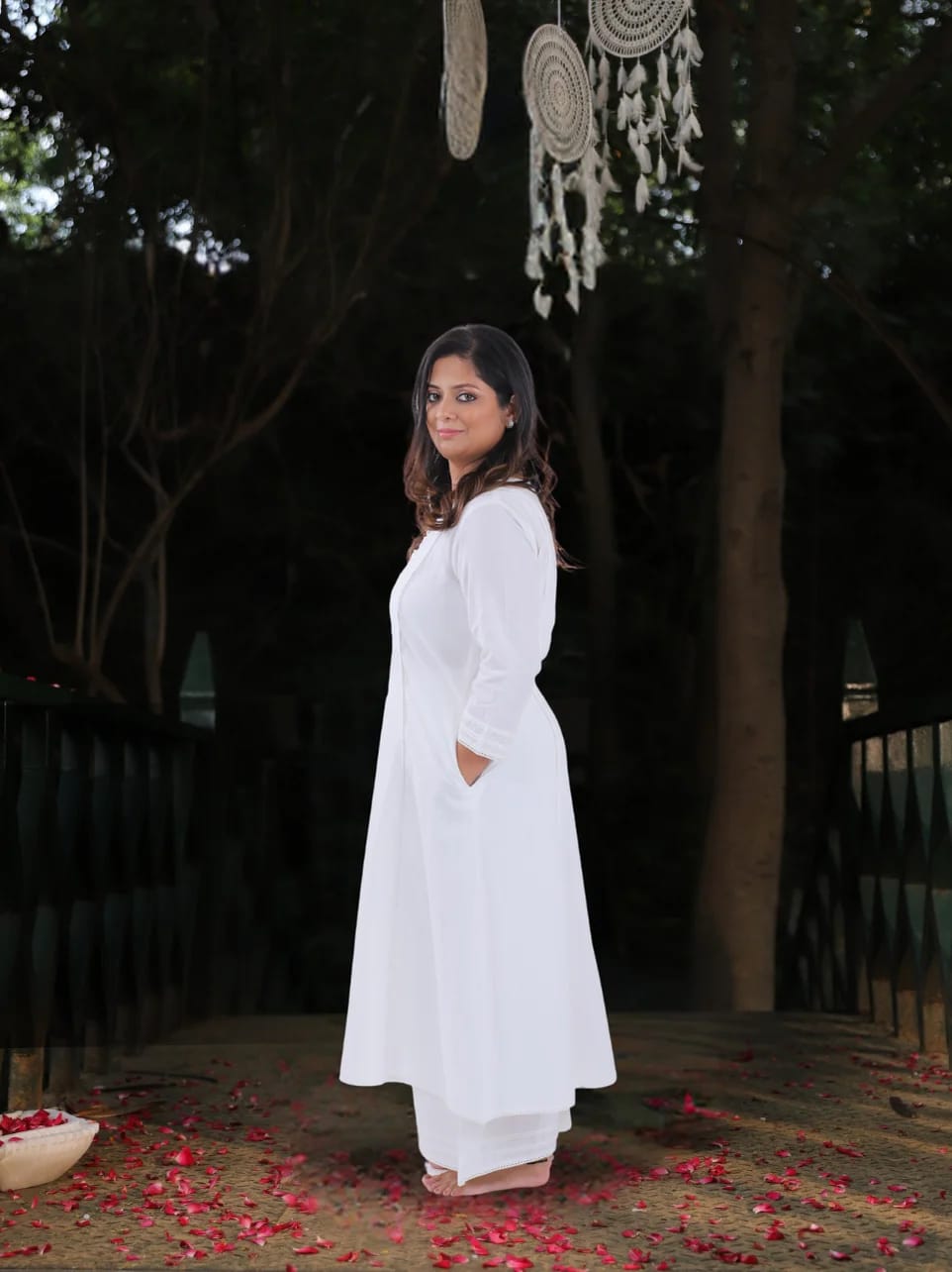 Sudiksha - White Straight Kurta and Palazzo