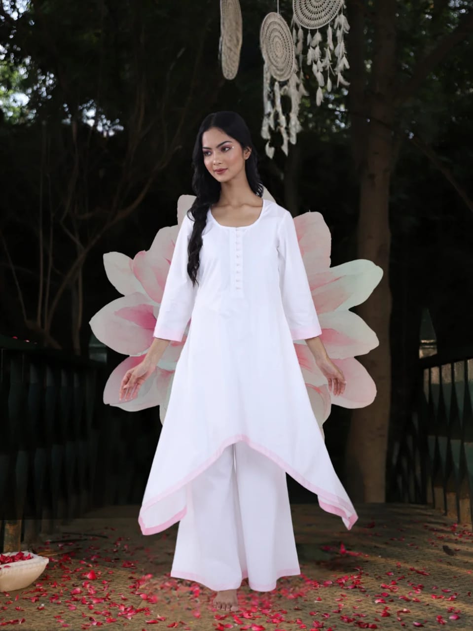 Avita Siddhi - White C-Cut Style Kurta with Palazzo