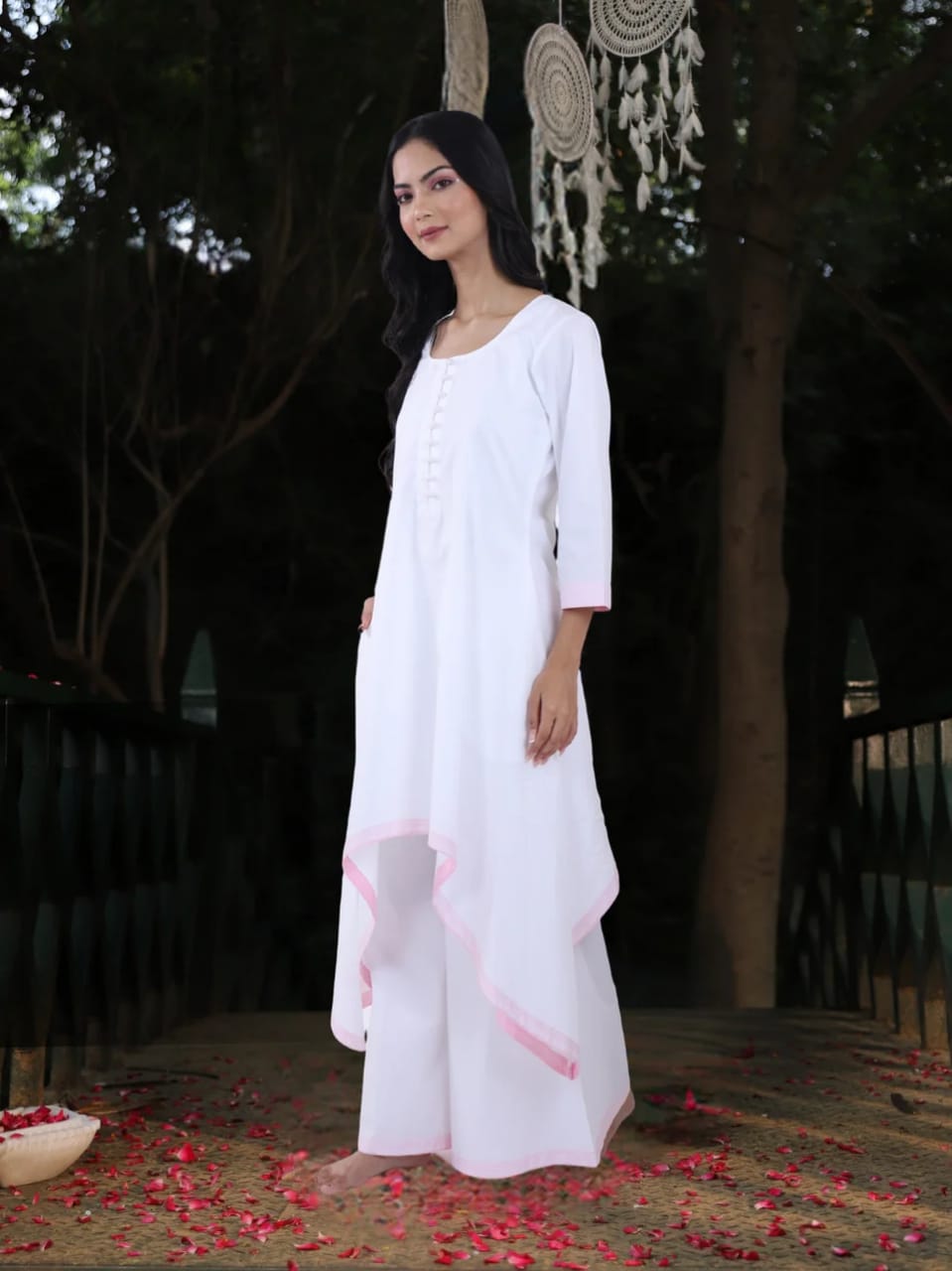 Avita Siddhi - White C-Cut Style Kurta with Palazzo