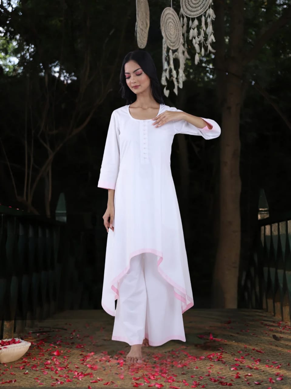 Avita Siddhi - White C-Cut Style Kurta with Palazzo